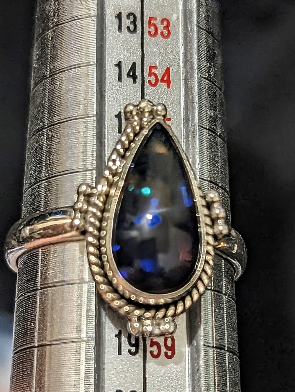 925 Pure Sterling Silver Blue Ethiopian Opal Teardrop